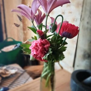 Red/Pink Peony Bread Poppy Seed